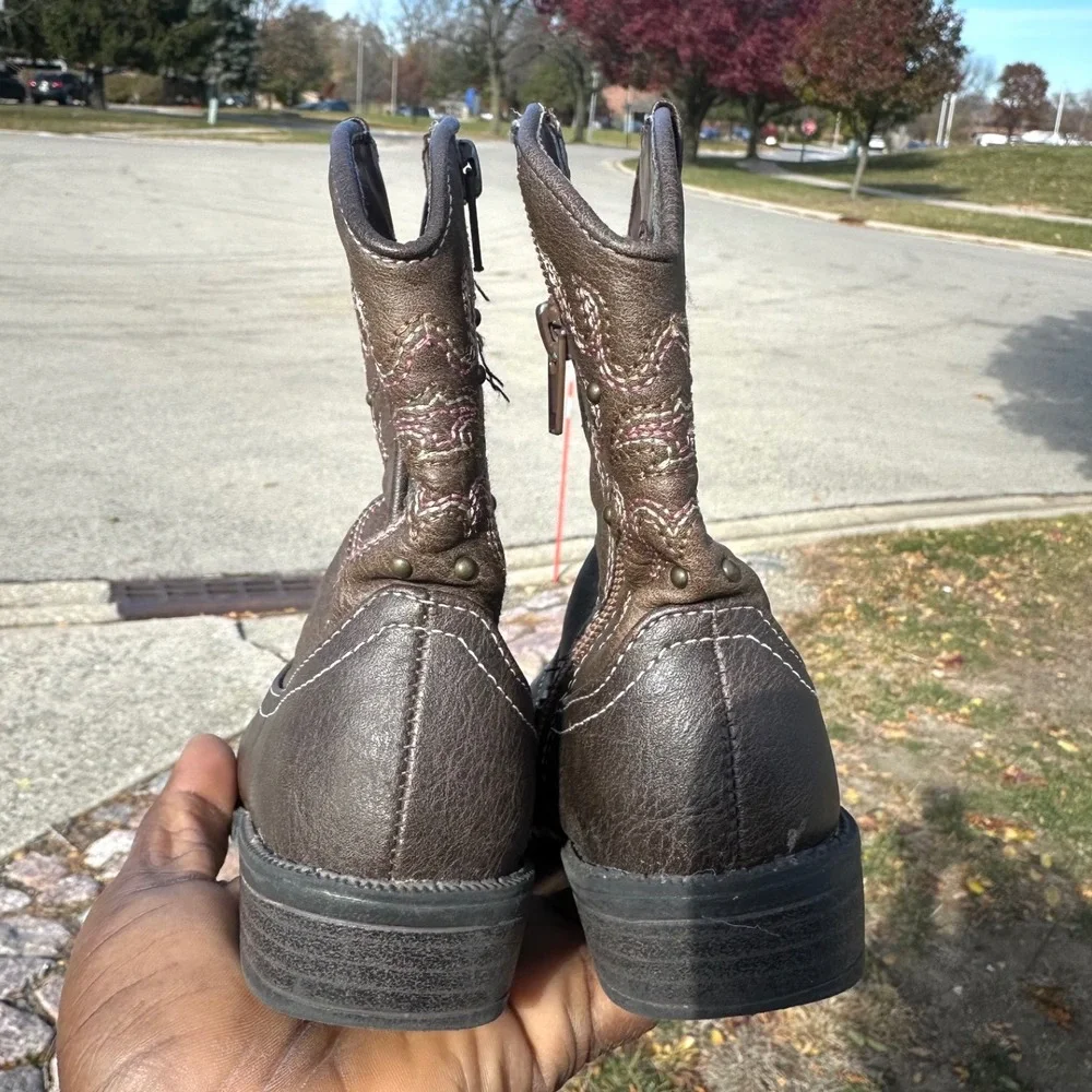 Nina Toddler Girls' Mirabela Cowgirl‎ Boots Size 9 Brown